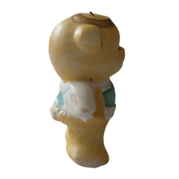 Vintage Ceramic Teddy Bear Ornament Handpainted 1980s Guardian Angel Wings - Picture 6 of 16